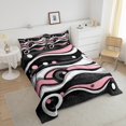thumbnail image 4 of Erosebridal Pink Stripes Bedding King Comforter Set,Geometric Circle Bedding Sets King with Comforter,Lightweight Reversible Comforter Sets King Size,Abstract Artwork Decoration,3pcs, 4 of 8