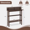 thumbnail image 3 of Costway Table de Bar d'Extérieur de 48 Pouces avec Tablette de Rangement et Patins de Pieds Ajustables pour Spa Brun, 3 of 10