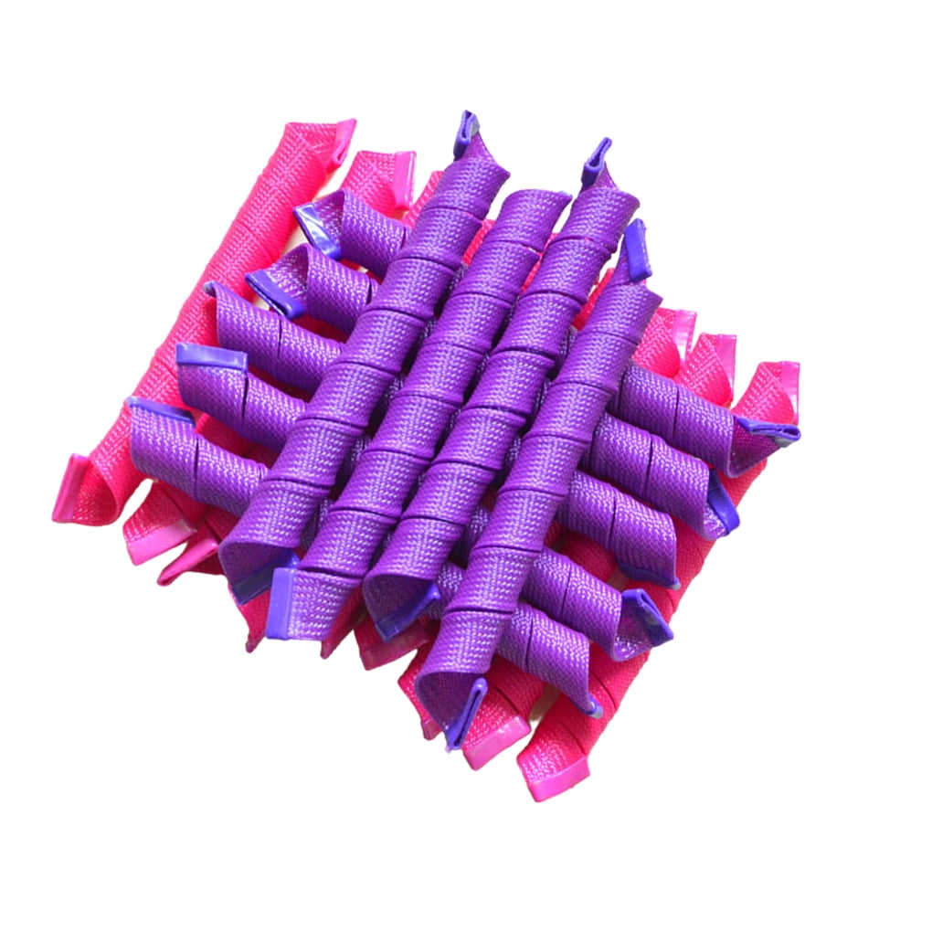 1 Set Hair Roller Long-time Service Powerful Function Useful Helper Curlers Unique Design Hairdressing Curler for Long hair Rose Red+Dark Purple