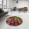 thumbnail image 4 of Ahgly Company Machine Washable Indoor Square Transitional Saffron Red Area Rugs, 5' Square, 4 of 7