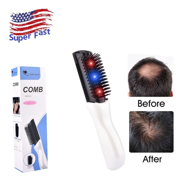 Laser Scalp Massage Comb, Electric Infrared Hair Regrowth Comb Hair Loss Hair Growth Comb for Men and Women with Thinning Hair, White
