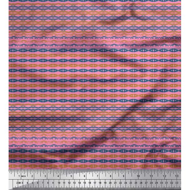 Soimoi Poly Georgette Tissu Filigrane Damassé Décor Tissu Imprimé Yard 52 Pouces de Large