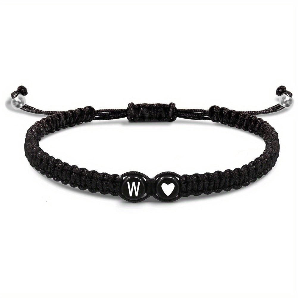 Heart Initial Bracelets 26 Letters Initial Bracelet A-Z Braided Bracelets✨✨ V6T8