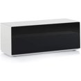 thumbnail image 3 of SONOROUS Studio ST-110B Wood and Glass TV Stand with Hidden Wheels for Sizes up to 65" (Modern Design with 4 Shelves For Your Audio/Video Components and Consoles, Comes with I/R Repeater)-Black Cover, 3 of 6