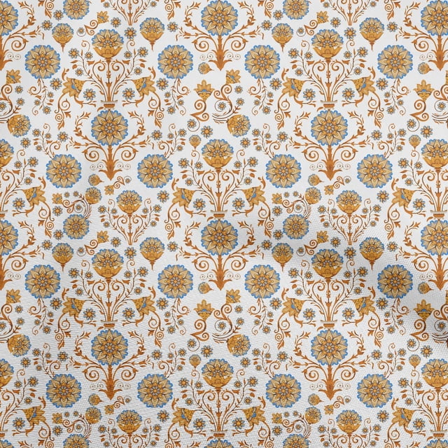 oneOone Cotton Flex Brown Fabric Florals Sewing Craft Projects Fabric Prints By Yard 40 Inch Wide