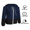 thumbnail image 4 of Qiylii Femmes Veste de Pluie Packable Couleur Extérieure Bloc Coupe-Vent à Capuche, 4 of 6