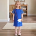 thumbnail image 2 of Robe d'Été pour Filles, Robes Trapèze pour Fille, Manches Courtes, Robes à Motif pour Filles, Robe de Princesse pour Fille, 2 of 7