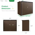 thumbnail image 2 of YODOLLA 46 Cu ft. Outdoor Horizontal Storage Shed in Brown with Multi-Opening Door Weather Resistant Metal Tool Shed, 2 of 8