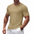 thumbnail image 3 of Yuyuzo Mens T-Shirts Casual Summer Short Sleeve Loose Fitted Solid Color Outdoor Running Sports Tees Plus Size Tops, 3 of 7