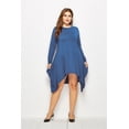 thumbnail image 2 of U.Vomade Women's Fall Plus Size Dress Solid Color Round Neck Long Sleeve Pocket Dress, 2 of 7
