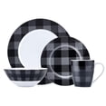 thumbnail image 1 of Ensemble de service 16PC Carreauté Gris Noir, 1 of 5