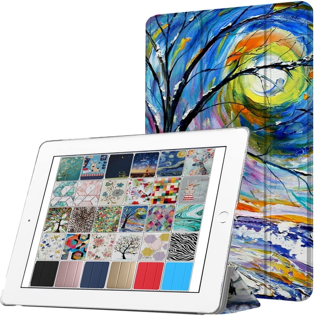 DuraSafe Cases For iPad PRO 2016 - 9.7" Slimline Series Lightweight Protective Cover with Dual Angle Stand & Clear PC Back Shell - Color Emblem