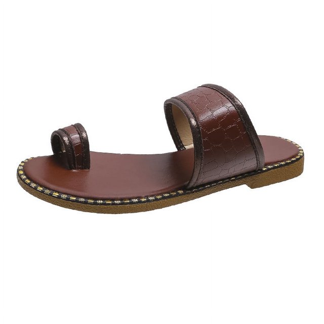 Women 2025 Casual Adjustable Hook Loop Sandals Summer Open Toe Slides Sandals Flat Sandal