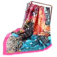 thumbnail image 4 of Women Scarf Printed Satin Square Fashion Soft Hijab Scarf Head Wrap Hair Scarf, 4 of 6