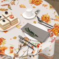 thumbnail image 4 of Fall Tablecloth Round 60 Inch Autumn Leaf Outdoor Table Cloth Yellow Flower and Birds Tablecloth Washable Harvest Thanksgiving Table Cover Decorative for Home Kitchen Dining Indoor Party Picnic, 4 of 6