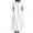 White, variant on LOVZFMLL Women's Summer Fashion Solid Color Round Neck Short Sleeve Linen Dress Orange M