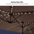 thumbnail image 4 of PURPLE LEAF 15ft Market Umbrella with Solar LED and Base Patio Double-Sided Sun Umbrellas for Pool Beach Deck Backyard Taupe, 4 of 9