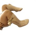 thumbnail image 2 of Kmbangi Infant Girl Medium Tube Socks, Bowknot Cut Out Solid Color Stockings, 2 of 3