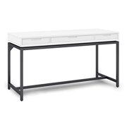 SIMPLIHOME Interdiction SOLID WOOD et métal moderne industriel 60 largeur Home Bureau, table de rédaction, poste de travail, mobilier de table d'étude en blanc avec 2 Tiroirs
