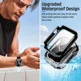 thumbnail image 3 of XiHAMA Waterproof Case Compatible with Apple Watch SE (2nd Gen) Series 6 5 4 Screen Protector, Tempered Glass Hard PC Bumper Face Cover, 3 of 7