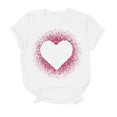 thumbnail image 4 of Meichang T-Shirt pour Femmes Joyeuse Saint-Valentin Chandails Cœur d'Amour T-Shirt Graphique Hauts Mignons Hauts T-Shirts de Fête Manches Courtes Col Rond T-Shirts Mode 2025, 4 of 5