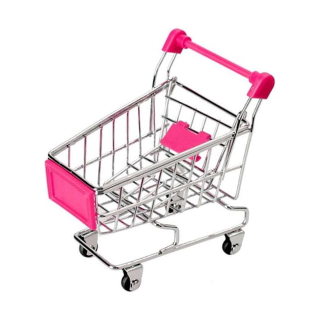 Jouets de Simulation Mini Chariot de Magasinage pour Bébés et Enfants, Chariot à Main, Panier de Rangement de Supermarché, Chariot Jouet