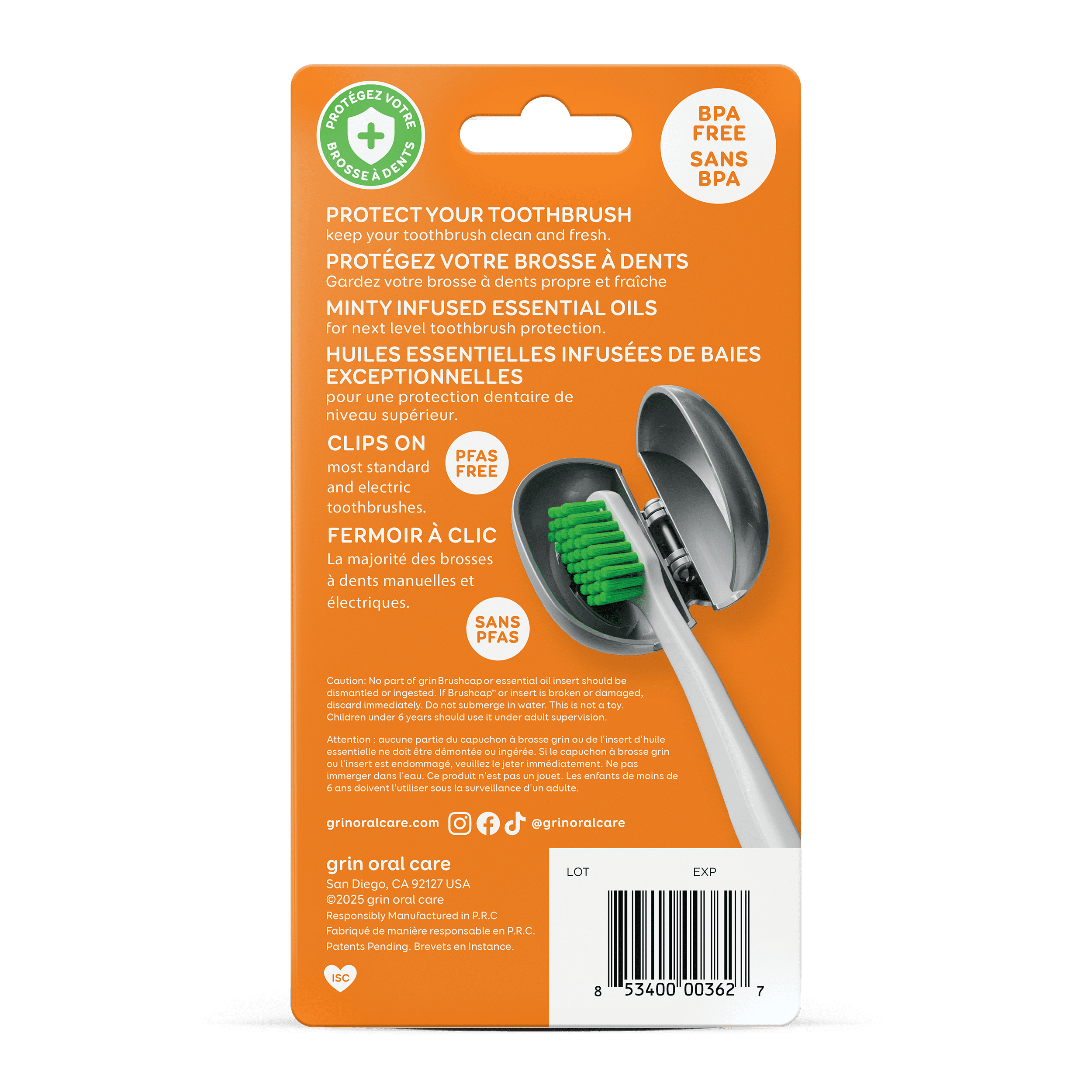Grin Adult Brushcaps 2ct