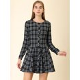 thumbnail image 4 of INSPIRE CHIC Robe-Chemise Décontractée pour Femmes à Carreaux Imprimés, Manches Longues, Ceinturée, Ligne A, 4 of 6