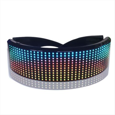 Shining Light Up LED Glasses Bluetooth App Programmable Display Screen Rgb Luminous Glasses for Party,Halloween,1 x light up glasses,Black
