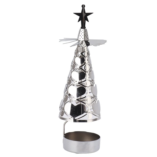 Stainless Steel Rotating Candle Holder with Tray for Romantic Home Decor and Special Occasions Tabletop Candlestick Set for Christmas Weddings Parties