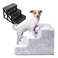 thumbnail image 2 of Lubelski Small Pet Cats Dogs 3 Steps Stair Ramp Sofa Anti-slip Climbing Ladder with Cover, 2 of 7