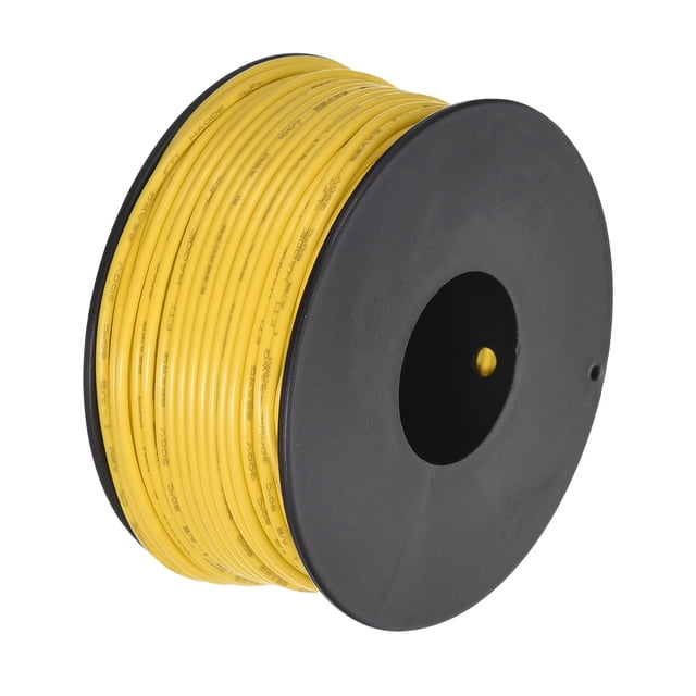 Uxcell 22AWG Stranded Wire Hookup 30M/100ft Yellow, Electrical Wire UL1007 Spool