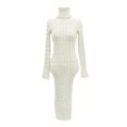 thumbnail image 4 of Kcodviy Robe Chandail à Col Roulé à Manches Longues pour Femmes Tunique Robes Chandail Robes Moulantes en Tricot pour Femmes Automne Décontracté Midi Robes Chandail, 4 of 4