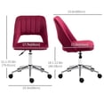 thumbnail image 3 of Vinsetto Chaise de Bureau Sans Accoudoirs Pivotante pour Ordinateur, Rouge, 3 of 10