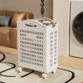 thumbnail image 2 of Sentmoon Laundry Basket with Wheels Storage Baskets for Shelves Foldable Laundry Baskets Multi Functional Portable Dirty Clothes Hamper With Wheels Organization Toy Storage Basket With Handle, 2 of 7
