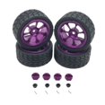 thumbnail image 2 of Milaget RC Wheel Rims Rubber Tires Kit Replacement M3 Wheel Nut for 144001 1:12 1:18 Purple, 2 of 9