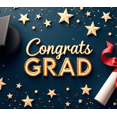 thumbnail image 4 of Graduation Party Supplies Congrats Grad Banner Backdrop Background with Balloons and Confetti Decorations for Graduation Ceremony Celebration Classroom Event, 4 of 4