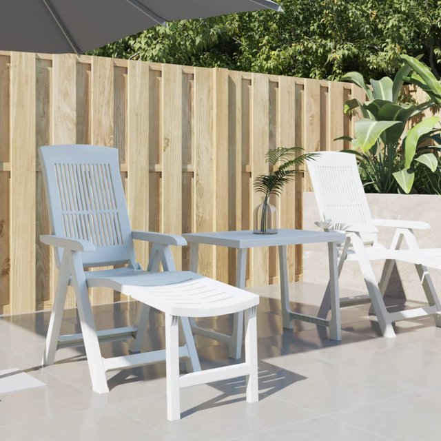 vidaXL Chaise Longue Plastique Blanc