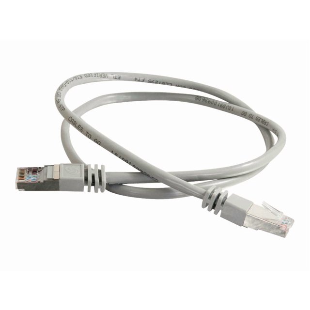 C2G 150 Pieds Cat5e Snagless Shielded (STP) Ethernet Network Patch Cable - Gray - Câble de Réparation - RJ-45 (m) à RJ-45 (m) - 150 Pi - STP - CAT 5e - Moulé, Brin - Gris