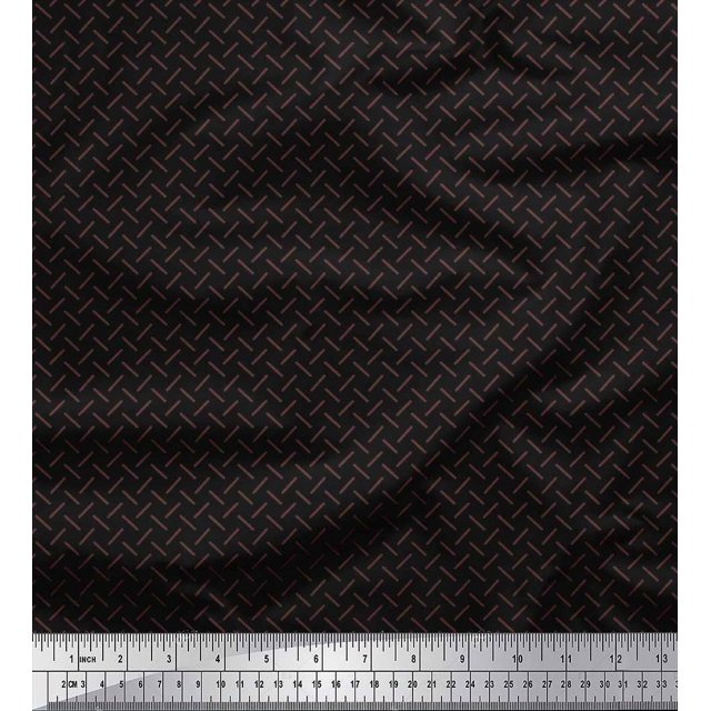 Soimoi Moss Georgette Fabric Diagonal Line Geometric Print Sewing Fabric Yard 42 Inch Wide