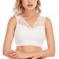 thumbnail image 1 of Wuffmeow Women Floral Lace Bralette Padded Breathable Sexy Racerback Lace Bra, 1 of 7