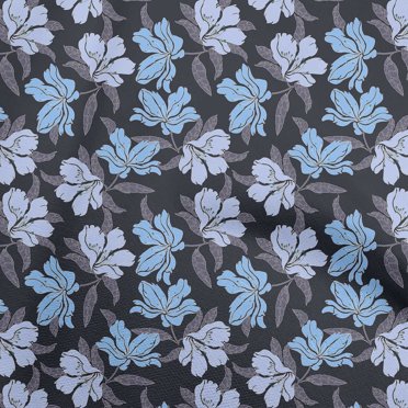 oneOone Viscose Chiffon Bleu Marine Tissu Floral Tissu pour Robe Tissu Imprimé Tissu au Mètre 42 Pouces de Large