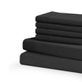 thumbnail image 3 of Swift Home Luxury 6-Piece Sheet Set with Extra Pillow Case, Double, Black, 3 of 3