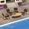 thumbnail image 4 of Gymax 2 Pcs Chaise en Teck avec Siège et Dossier en Sangle Tressée Style Mi-Siècle Moderne, 4 of 9