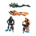 thumbnail image 3 of HILABEE Diver Figurines Figure Accessories Desktop Ornaments, Landscaping Realistic, Decorative Scale Models DIY Fish Tank Decoration 4 Diver Figurines, 3 of 9