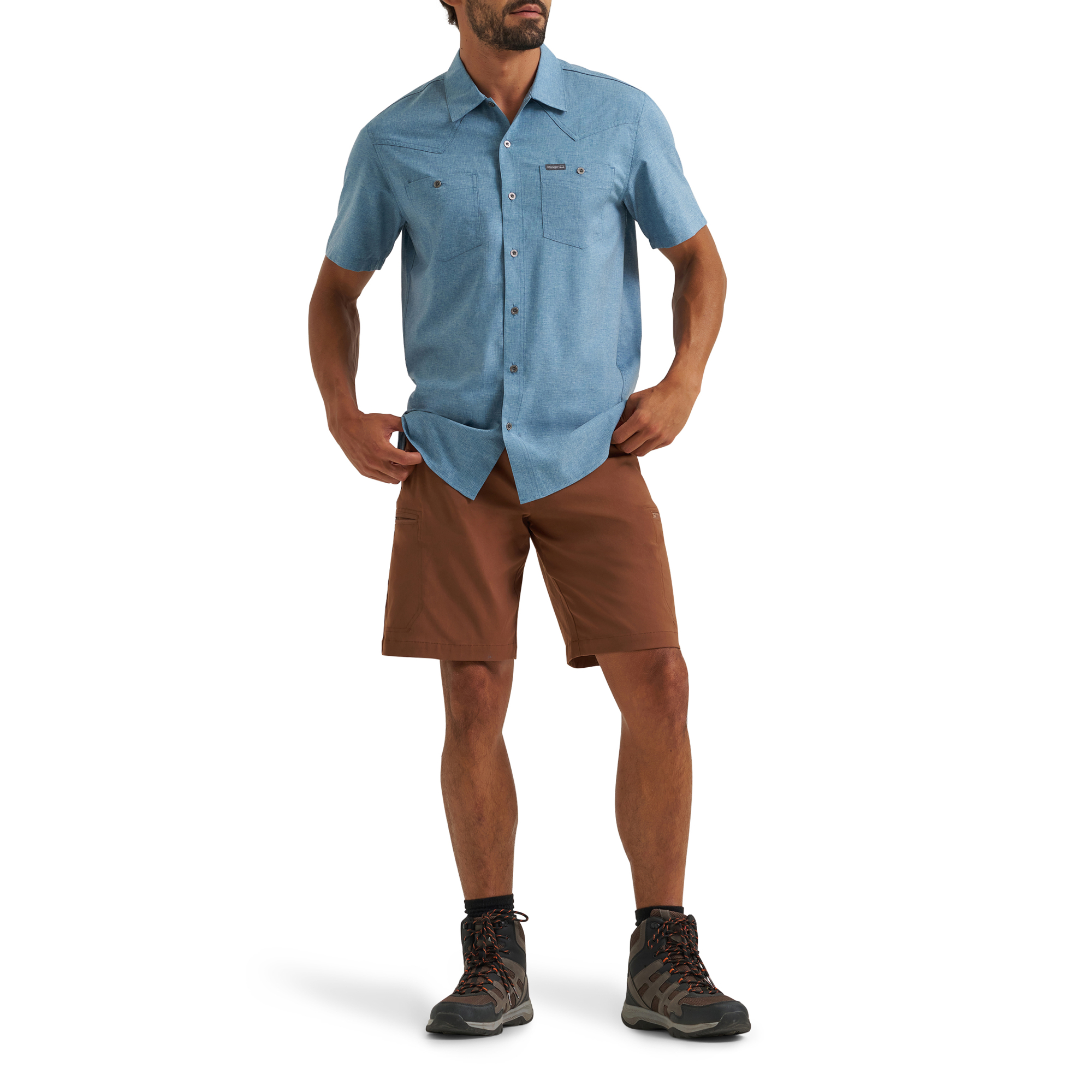 Wrangler® Men's Western Inspired Short Sleeve Single Pocket Shirt