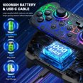 thumbnail image 3 of Manette Switch Pro pour Nintendo Switch Manette/Switch Lite/OLED, ZRZLMVP Contrôleurs Sans Fil pour Switch avec Lumière RGB, 1000mAh, Fonction Turbo Noire, 3 of 5