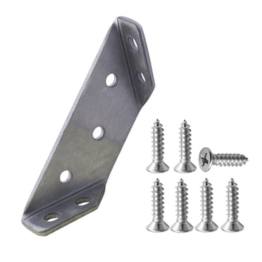 Stainless Steel Corner Brace | 3-Sided Fixed Trapezoidal Connector for Cabinet & Furniture | Heavy Duty Shelf Support with Screws