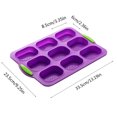 thumbnail image 2 of Oleegame 1PC Tin Foil Roll 9 Grids Multi Color Kitchen Silicone Oval Cake French Bread Baking Pan Non Stick Kitchen Utility Black, 2 of 3
