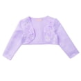 thumbnail image 3 of TSSOE Boléro Shrug à Manches Longues pour Filles, Broderie Florale, Robe de Princesse, Couvre-Robe, Cardigan Court Lavande 90, 3 of 7